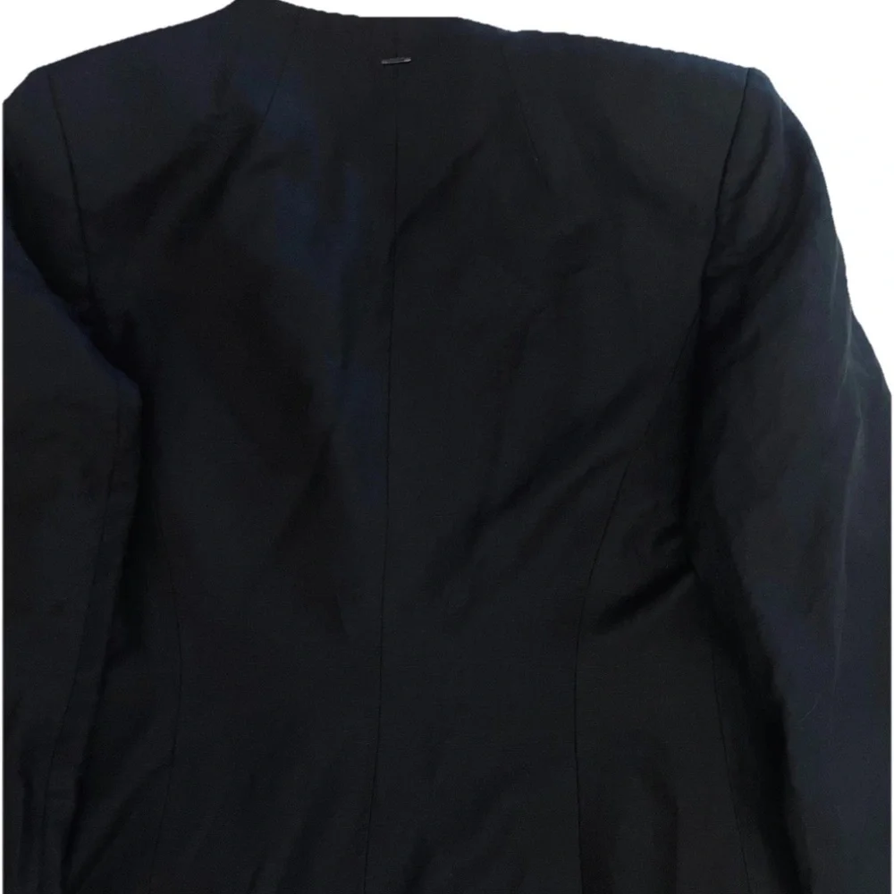 Calvin Klein Linen Blend Long Open Front Blazer Jacket Sz 12 - Picture 6 of 6